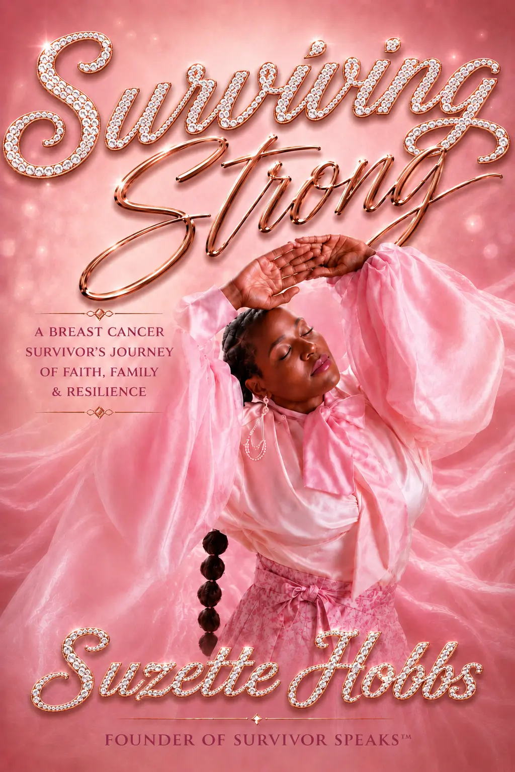 Cover of Surviving Strong: A Breast Cancer Survivor's Journey of Faith, Family and Resilience by Suzette Hobbs, founder of Survivor Speaks